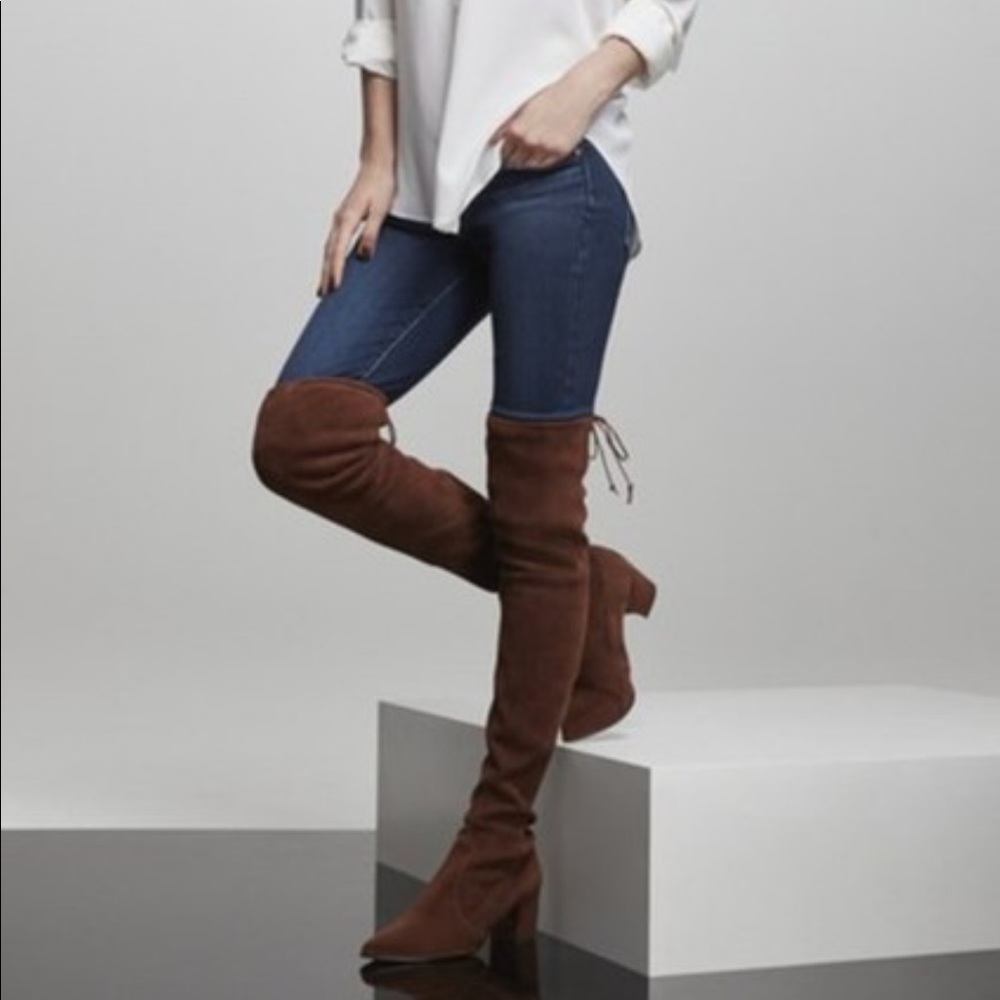 Stuart Weitzman Thighland Boot in Brown Suede - Picture 3 of 9